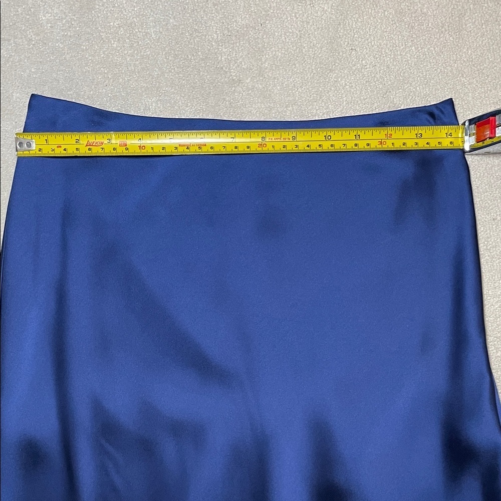 Club Monaco Deep Blue Satin Maxi Skirt sz 4 - Picture 4 of 5